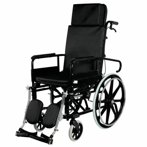 Vissco Invalid Foldable Reclining Wheelchair With Elevated Foot Rest 993